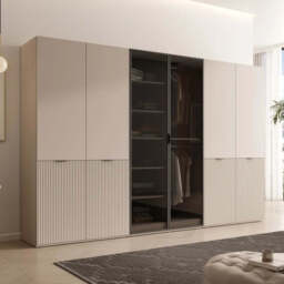 Lund Hinged Door Wardrobe 101cm - Black 101cm - thumbnail 5