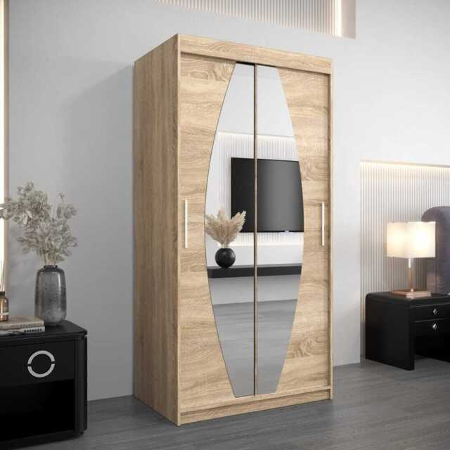 Elypse Sliding Door Wardrobe 100cm - Oak Sonoma 100cm - image 1