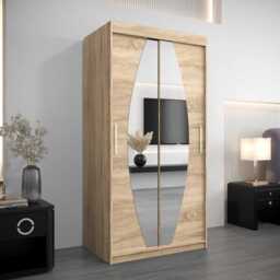 Elypse Sliding Door Wardrobe 100cm - Oak Sonoma 100cm - thumbnail 1
