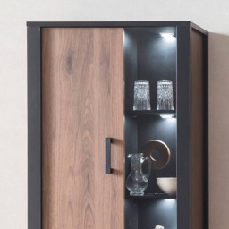 Nordi 12 Tall Display Cabinet 75cm - Okapi Walnut 75cm - thumbnail 5