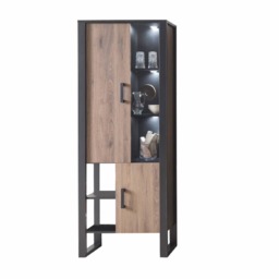 Nordi 12 Tall Display Cabinet 75cm - Okapi Walnut 75cm - thumbnail 1