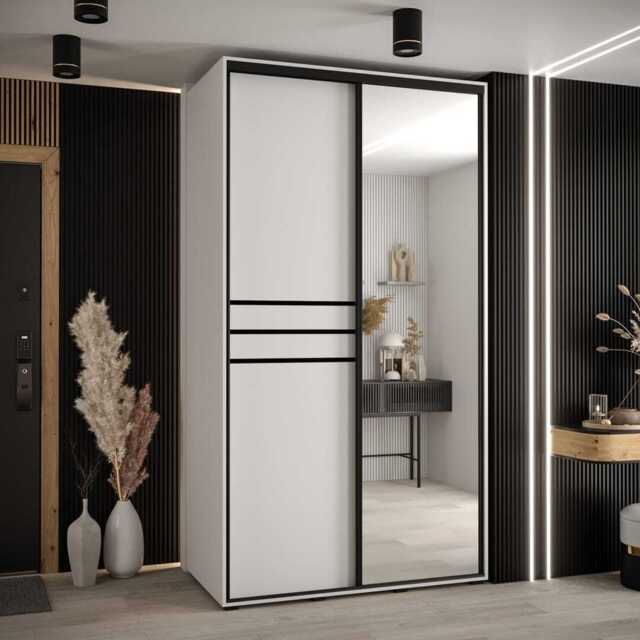 Cannes XI Sliding Door Wardrobe 140cm - White 140cm - image 1