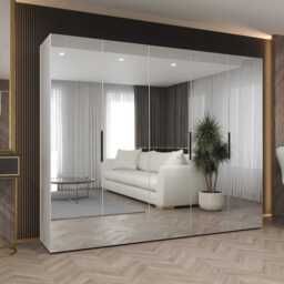 Marbella III Hinged Door Wardrobe 250cm - White 250cm
