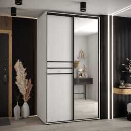 Cannes XI Sliding Door Wardrobe 130cm - White 130cm - thumbnail 1