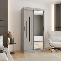 Rubino Y2 Sliding Door Wardrobe 100cm - Cashmere 100cm - thumbnail 1
