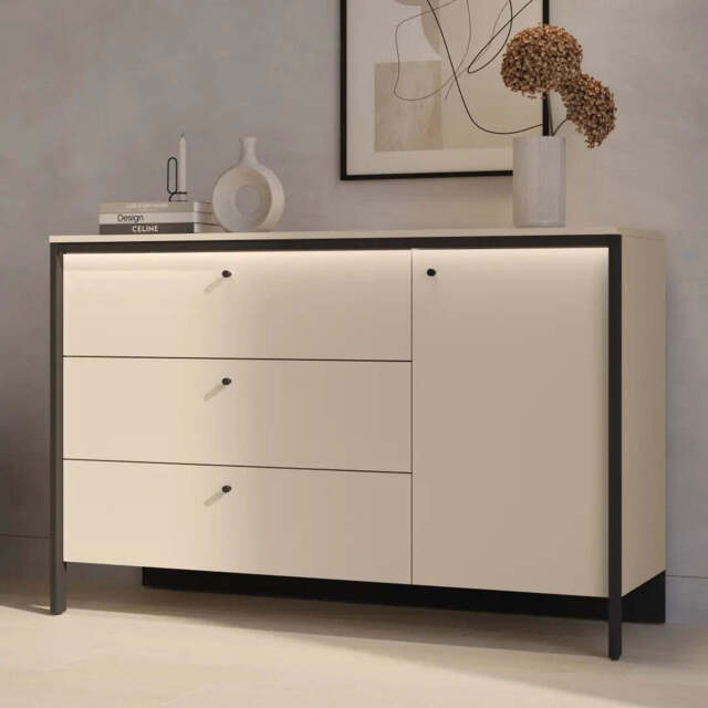 Enna EN-04 Chest Of Drawers 136cm - Beige 136cm - image 1