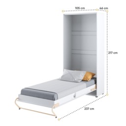 CP-03 Vertical Wall Bed Concept 90cm - White Gloss 90 x 200cm - thumbnail 5