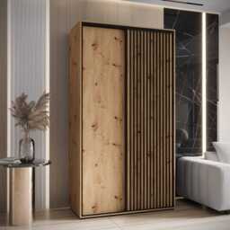 Sapporo I Sliding Door Wardrobe 130cm - Black 130cm - thumbnail 2