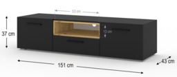 Anette TV Cabinet 151cm - Black 151cm - thumbnail 3