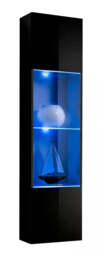 Fly 42 Tall Display Cabinet 40cm - Black Gloss 40cm