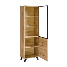 Thin Tall Display Cabinet 60cm - Oak Wotan 60cm - thumbnail 2