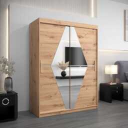 Boliwia Sliding Door Wardrobe 150cm - Black 150cm - thumbnail 2