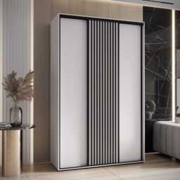Sapporo I Sliding Door Wardrobe 160cm - Black 160cm - thumbnail 6