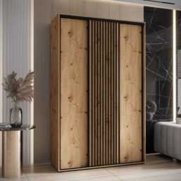 Sapporo I Sliding Door Wardrobe 160cm - Black 160cm - thumbnail 2