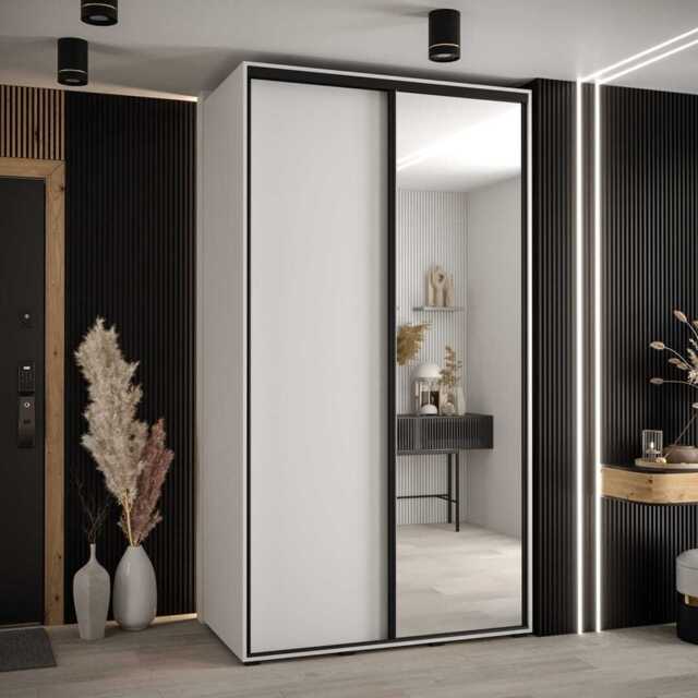 Cannes III Sliding Door Wardrobe 140cm - White 140cm - image 1