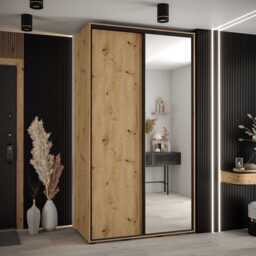 Cannes III Sliding Door Wardrobe 140cm - White 140cm - thumbnail 2