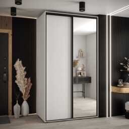 Cannes III Sliding Door Wardrobe 140cm - White 140cm - thumbnail 1