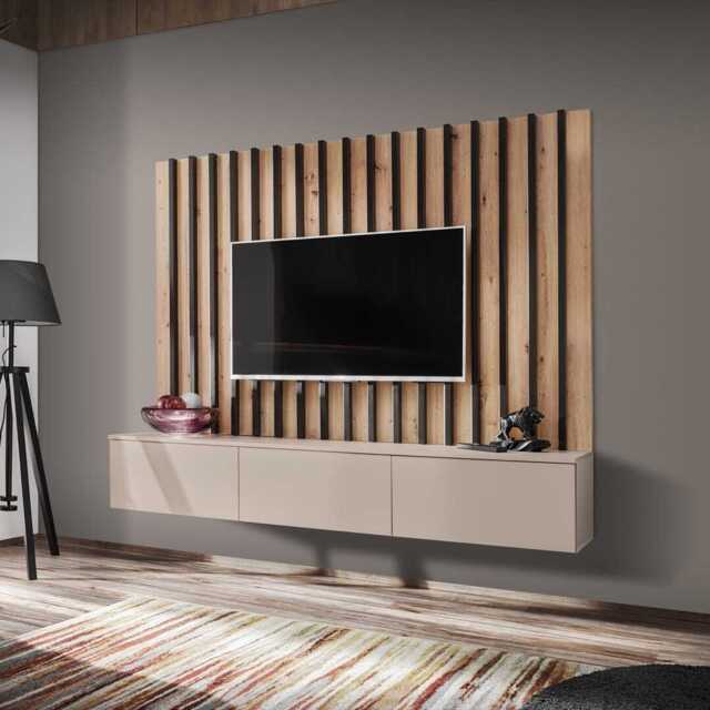 "Verti II Entertainment Unit For TVs Up To 75"" - Cashmere 180cm" - image 1