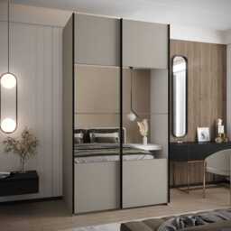 Trosa IV Sliding Door Wardrobe 130cm - Black 130cm - thumbnail 2