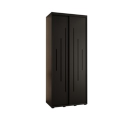Cannes XII Sliding Door Wardrobe 100cm - Black 100cm - thumbnail 2