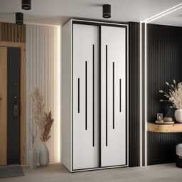 Cannes XII Sliding Door Wardrobe 100cm - Black 100cm - thumbnail 8
