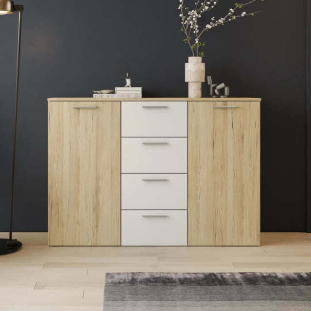 Beta Sideboard Cabinet 132cm [Oak San Remo] - Oak San Remo 132cm - image 1