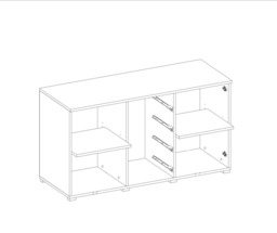 Beta Sideboard Cabinet 132cm [Oak San Remo] - Oak San Remo 132cm - thumbnail 3