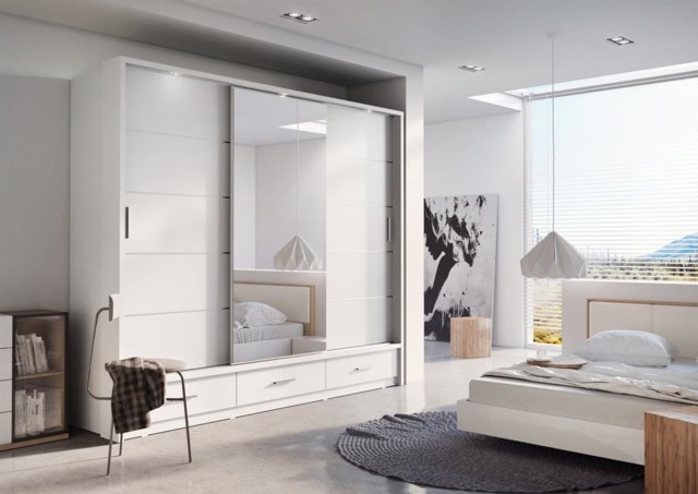Arti 1 - 3 Sliding Door Wardrobe 250cm - White Matt 250cm - image 1
