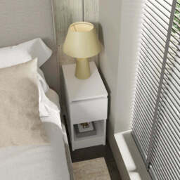 Maja Bedside Table 25cm - White 25cm - thumbnail 4