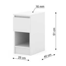 Maja Bedside Table 25cm - White 25cm - thumbnail 7