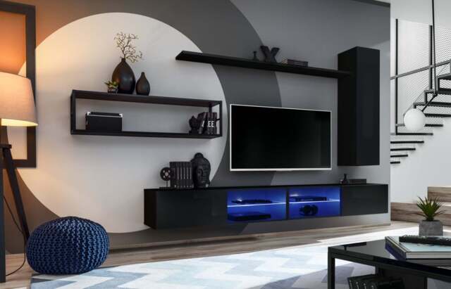"Switch Metal IV Entertainment Unit For TVs Up To 75"" - 300cm Black" - image 1