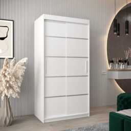 Verona 01 Sliding Door Wardrobe 100cm - White 100cm