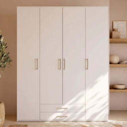 Mora Hinged Door Wardrobe 162cm - White 162cm