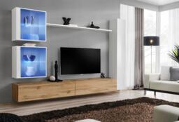 "Switch XVIII Entertainment Unit For TVs Up To 75"" - Oak Wotan 280cm White" - thumbnail 1