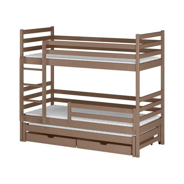 Luke Bunk Bed with Trundle and Storage - Milk Chocolate Without Mattresses - image 1