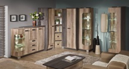 Romero R2 Tall Display Cabinet 50cm - Oak Canyon 50cm Left - thumbnail 5