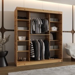 Royal Sliding Door Wardrobe 180cm - Oak Walnut 180cm - thumbnail 8