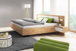 Xelo Bed Frame With Bedside Cabinets [EU King] - Oak Golden 160 x 200cm - thumbnail 2