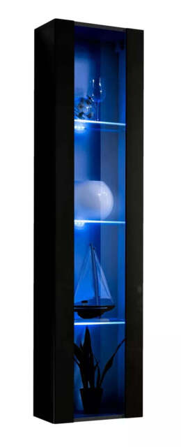 Fly 41 Tall Display Cabinet 40cm - Black Gloss 40cm - image 1