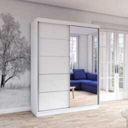 Vista 05 Mirrored Sliding Door Wardrobe 150cm - White Oak Sonoma 150cm - thumbnail 2