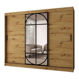 Lugo Sliding Door Wardrobe 250cm - Oak Walnut 250cm - thumbnail 5