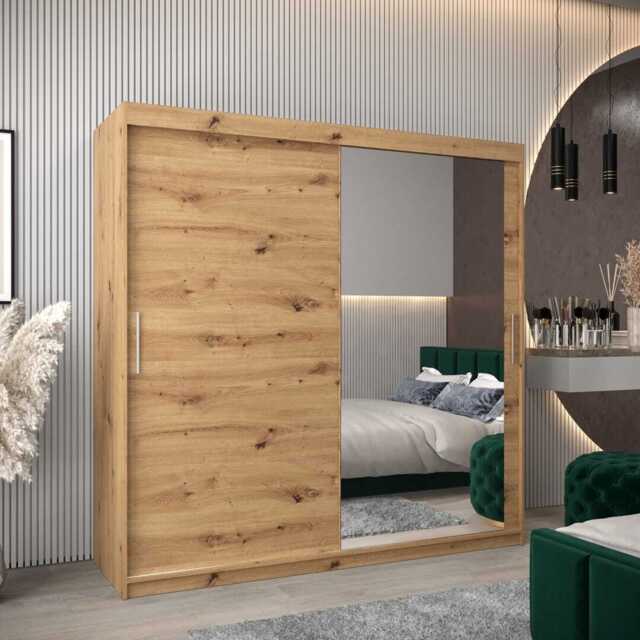 Tokyo II Sliding Door Wardrobe 200cm - Oak Artisan 200cm - image 1