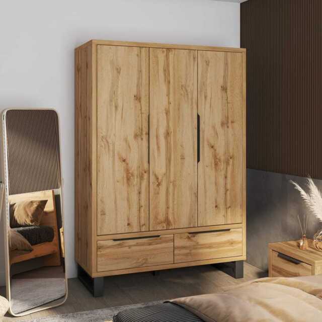 Halle Hinged Door Wardrobe 145cm - Oak Wotan 145cm - image 1