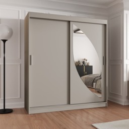 Milo Sliding Door Wardrobe 180cm - White 180cm - thumbnail 2