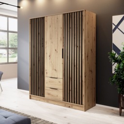 Nelly Hinged Door Wardrobe 155cm - Oak Artisan 155cm - thumbnail 1