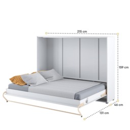 CP-04 Horizontal Wall Bed Concept 140cm - White Gloss 140 x 200cm - thumbnail 5