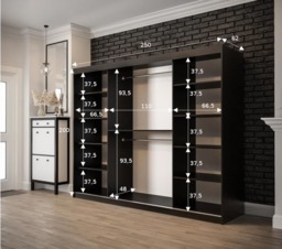 Tilburg I Sliding Door Wardrobe 250cm - Dark Oak 250cm - thumbnail 5