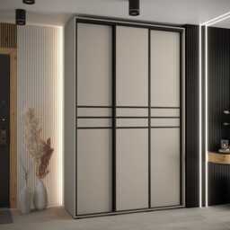 Dakota X Sliding Door Wardrobe 150cm - Cashmere 150cm
