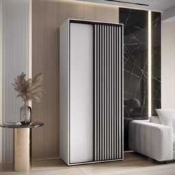 Sapporo I Sliding Door Wardrobe 100cm - Black 100cm - thumbnail 6