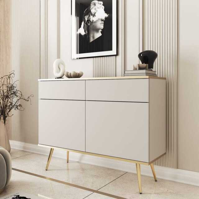 Oro Sideboard Cabinet 107cm - Beige 107cm - image 1